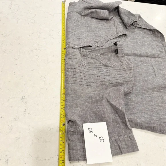 Avenue Linen Blend Silver Popover Tunic Womens Size 18/20 Lagenlook Casual - Picture 12 of 15